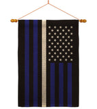 US Thin White Line - Military Americana Vertical Impressions Decorative Flags HG140924 Made In USA