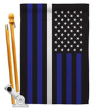 US Thin White Line - Military Americana Vertical Impressions Decorative Flags HG140924 Made In USA