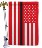 US Thin Black Line - Military Americana Vertical Impressions Decorative Flags HG140925 Made In USA