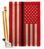 US Thin Black Line - Military Americana Vertical Impressions Decorative Flags HG140925 Made In USA