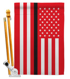 US Thin Black Line - Military Americana Vertical Impressions Decorative Flags HG140925 Made In USA