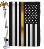 US Thin Gold Line - Military Americana Vertical Impressions Decorative Flags HG140926 Made In USA