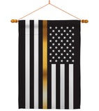 US Thin Gold Line - Military Americana Vertical Impressions Decorative Flags HG140926 Made In USA