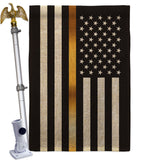 US Thin Gold Line - Military Americana Vertical Impressions Decorative Flags HG140926 Made In USA