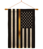 US Thin Gold Line - Military Americana Vertical Impressions Decorative Flags HG140926 Made In USA