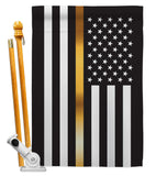 US Thin Gold Line - Military Americana Vertical Impressions Decorative Flags HG140926 Made In USA