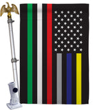 US First Responders Line - Military Americana Vertical Impressions Decorative Flags HG140927 Made In USA