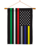 US First Responders Line - Military Americana Vertical Impressions Decorative Flags HG140927 Made In USA