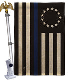 Betsy Ross Blue Line - Military Americana Vertical Impressions Decorative Flags HG140928 Made In USA