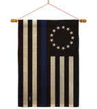 Betsy Ross Blue Line - Military Americana Vertical Impressions Decorative Flags HG140928 Made In USA