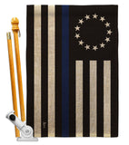 Betsy Ross Blue Line - Military Americana Vertical Impressions Decorative Flags HG140928 Made In USA