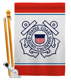 US Coast Guard - Military Americana Vertical Impressions Decorative Flags HG170032 Made In USA