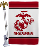 US Marine Corps - Military Americana Vertical Impressions Decorative Flags HG170035 Made In USA