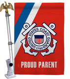 Proud Coast Guard Parent - Military Americana Vertical Impressions Decorative Flags HG170037 Made In USA
