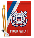 Proud Coast Guard Parent - Military Americana Vertical Impressions Decorative Flags HG170037 Made In USA