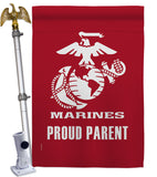 Proud Marine Parent - Military Americana Vertical Impressions Decorative Flags HG170040 Made In USA