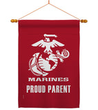 Proud Marine Parent - Military Americana Vertical Impressions Decorative Flags HG170040 Made In USA