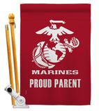 Proud Marine Parent - Military Americana Vertical Impressions Decorative Flags HG170040 Made In USA