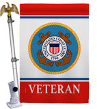 Coast Guard Veteran - Military Americana Vertical Impressions Decorative Flags HG170042 Made In USA