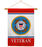 Coast Guard Veteran - Military Americana Vertical Impressions Decorative Flags HG170042 Made In USA