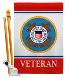 Coast Guard Veteran - Military Americana Vertical Impressions Decorative Flags HG170042 Made In USA