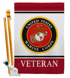 Marine Corps Veteran - Military Americana Vertical Impressions Decorative Flags HG170045 Made In USA