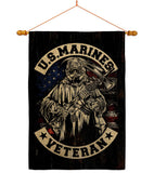 Marines Veteran - Military Americana Vertical Impressions Decorative Flags HG183069 Made In USA