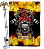 Bravery Firefighter - Military Americana Vertical Impressions Decorative Flags HG183071 Made In USA