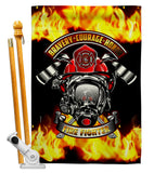 Bravery Firefighter - Military Americana Vertical Impressions Decorative Flags HG183071 Made In USA