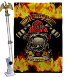 Bravery Firefighter - Military Americana Vertical Impressions Decorative Flags HG183071 Made In USA