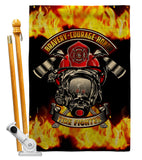 Bravery Firefighter - Military Americana Vertical Impressions Decorative Flags HG183071 Made In USA