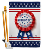 Veterans Day - Military Americana Vertical Impressions Decorative Flags HG192329 Made In USA