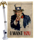 I Want You - Military Americana Vertical Impressions Decorative Flags HG192348 Made In USA