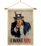 I Want You - Military Americana Vertical Impressions Decorative Flags HG192348 Made In USA