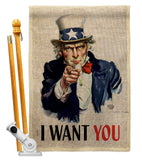 I Want You - Military Americana Vertical Impressions Decorative Flags HG192348 Made In USA