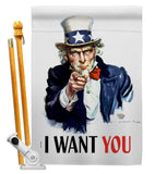 I Want You - Military Americana Vertical Impressions Decorative Flags HG192348 Made In USA