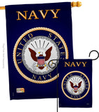 Navy - Military Americana Vertical Impressions Decorative Flags HG108058 Made In USA