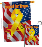 Support Our Troops - Military Americana Vertical Impressions Decorative Flags HG108059