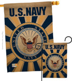 Navy - Military Americana Vertical Impressions Decorative Flags HG108394 Made In USA