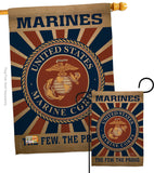 Marine Corps - Military Americana Vertical Impressions Decorative Flags HG108398 Made In USA