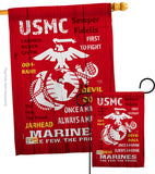 USMC - Military Americana Vertical Impressions Decorative Flags HG108405 Made In USA