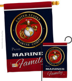 Marines Proudly Family - Military Americana Vertical Impressions Decorative Flags HG108411 Made In USA