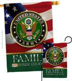 US Army Family Honor - Military Americana Vertical Impressions Decorative Flags HG108427 Made In USA