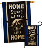 Home Sweet US Navy - Military Americana Vertical Impressions Decorative Flags HG108448 Made In USA