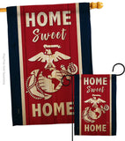 Home Sweet Marine Corps - Military Americana Vertical Impressions Decorative Flags HG108452 Made In USA