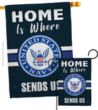 Home is Where Navy - Military Americana Vertical Impressions Decorative Flags HG108457 Made In USA