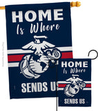 Home is Where Marine Corps - Military Americana Vertical Impressions Decorative Flags HG108458 Made In USA