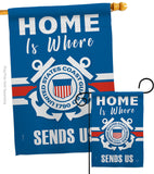 Home is Where Coast Guard - Military Americana Vertical Impressions Decorative Flags HG108459 Made In USA