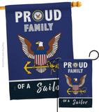 Proud Family Sailor - Military Americana Vertical Impressions Decorative Flags HG108463 Made In USA