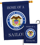 Home of Navy Sailor - Military Americana Vertical Impressions Decorative Flags HG108471 Made In USA